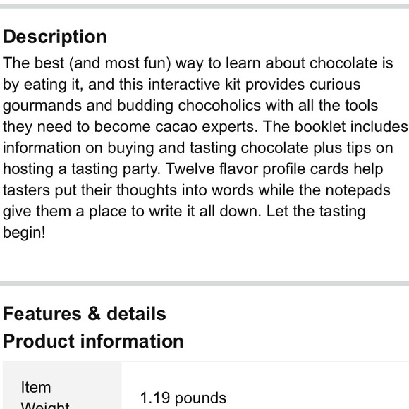 NWT Chocolate Tasting Kit Foodie Gift Book Set NEW - Picture 8 of 9